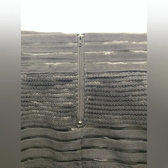 Torrid Black Lined Mini A-line Skirt with Striped Mesh Overlay 2X E - Picture 4 of 6